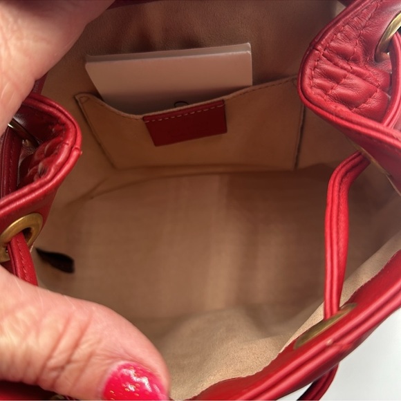 Gucci Marmont Red Leather Backpack - Picture 9 of 12